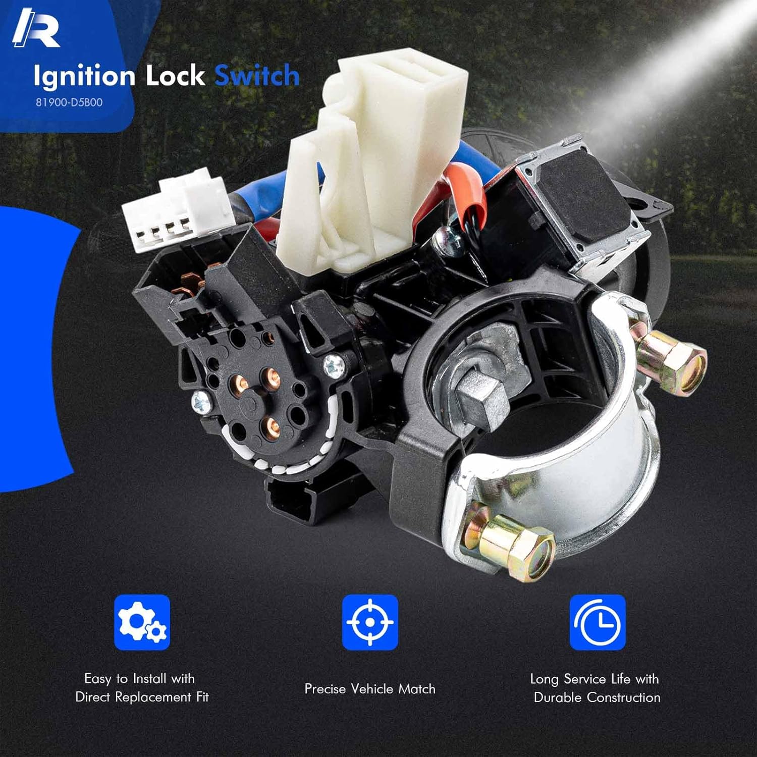 81900-D5B00 Ignition Lock Switch Assembly with Keys Compatible with Kia Optima 2016-2020, Ignition Lock Cylinder with Housing Replaces# 81900-D5A00, 81905-D4120, 81991-35240, 81970-D4B00, 81900D5B00