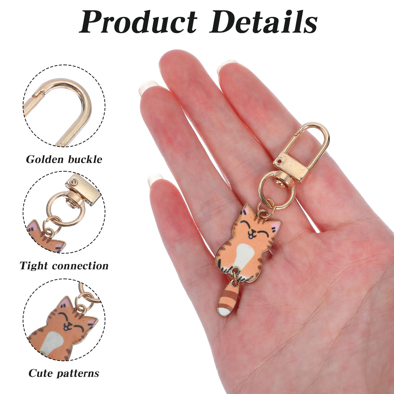 Ouligay 3 sztuki breloczków do kluczy z kotem, mały kot, zawieszka do torebki, prezenty dla miłośników kotów, Cute Cat Keychain Bag Charms, wypełnienie kalendarza adwentowego 2025, prezenty świąteczne
