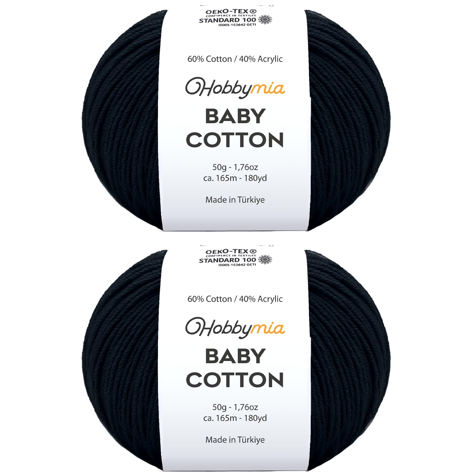 Baby Cotton Blend Yarn – Soft Sport Weight Yarn for Crochet & Amigurumi - 50g/180yds - 60% Cotton 40% Acrylic - Ideal for Baby & Knitting Proj.(Neon Green, 1 Ball) — view 42