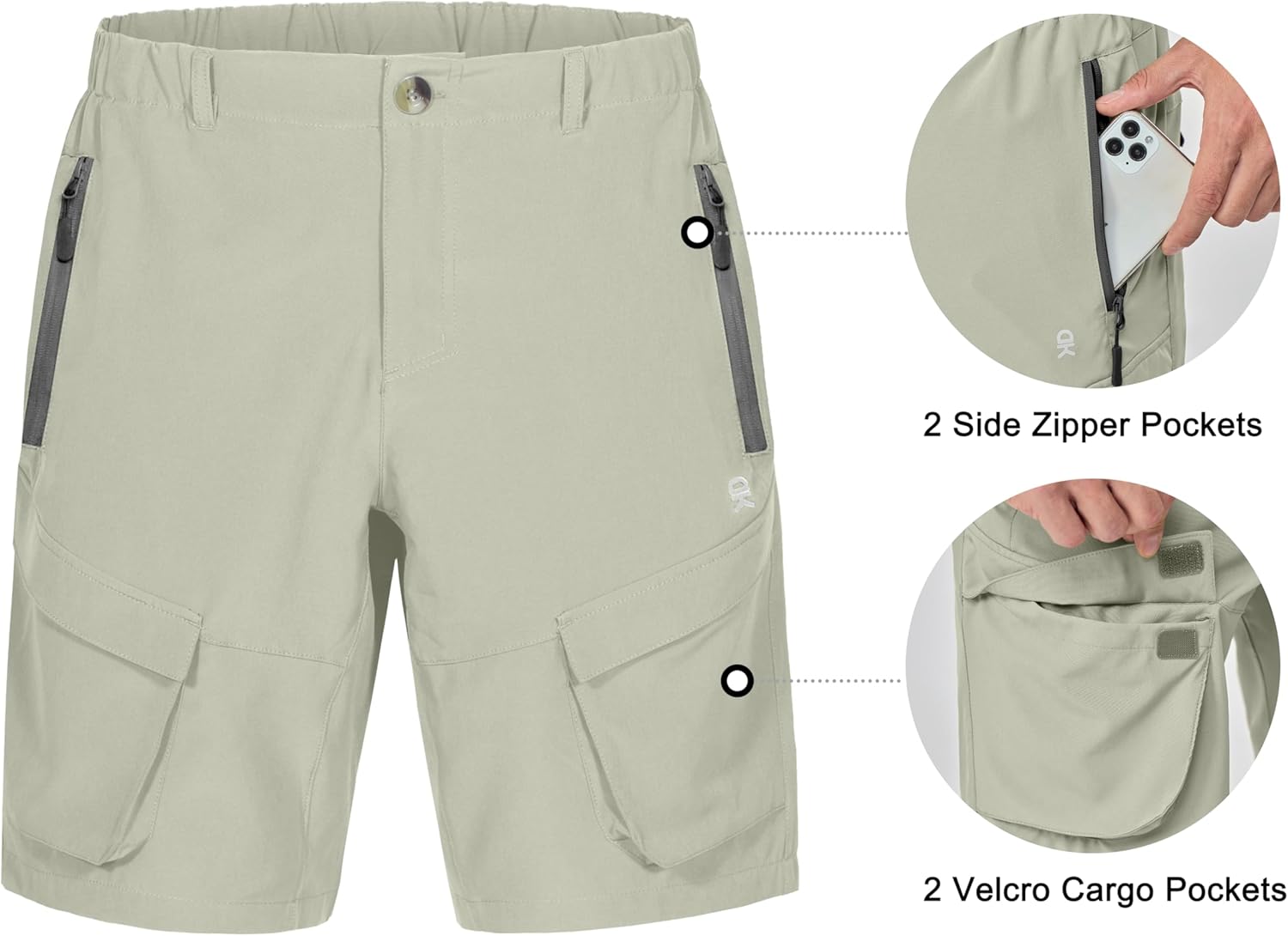 Little Donkey Andy Men's Stretch Quick Dry Cargo Shorts for Hiking, Camping, Travel - Image 4