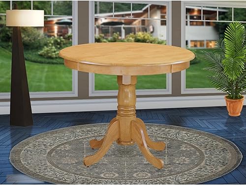 Miniatura 2 de East West Furniture ANT-OAK-TP moderna y bonita mesa de comedor con superficie de roble y patas con acabado de roble, mesa de comedor moderna con
