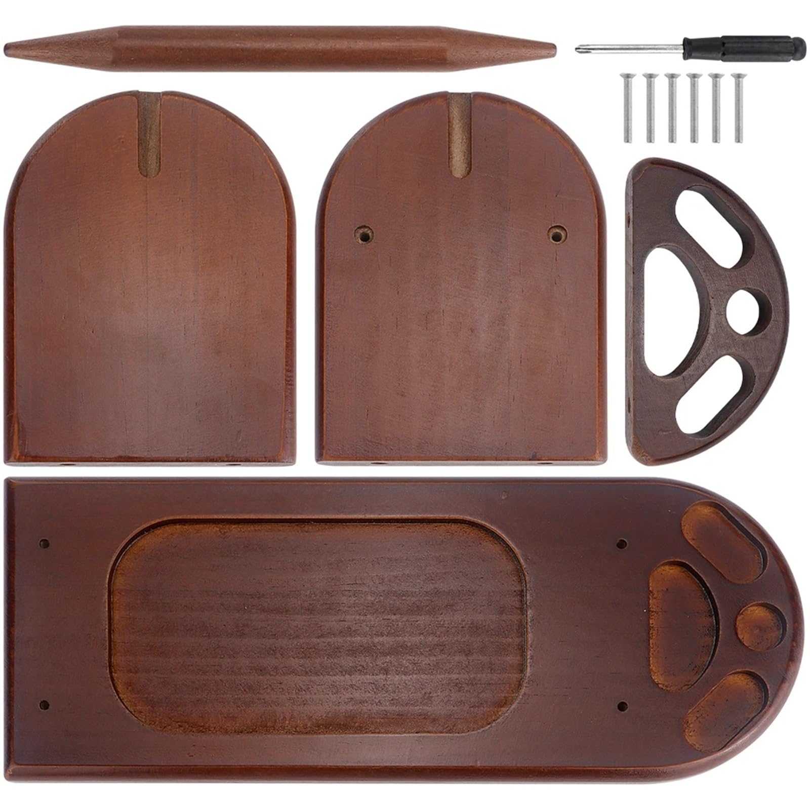 Ovilladora de Madera Soporte de hilo escritorio madera con estante almacenamiento, soporte organizador giratorio lana for tejer y ganchillo, 1 Uds