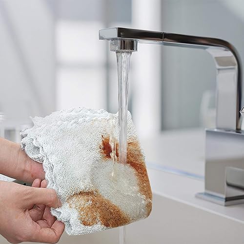 Miniatura 5 de Zekeroll 12 paños de cocina paños de cocina para lavar platos ultra absorbentes de terciopelo de coral para cocina toallas de mano de cocina aceite