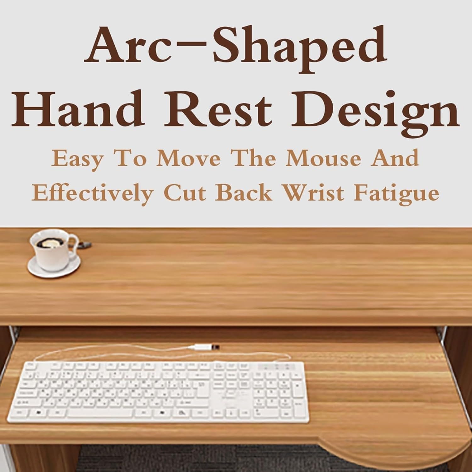 Tastaturschublade Ausziehbar Tastaturhalterung Schreibtisch Tastaturauszug Zur Montage Unter Dem Tisch,Höhenverstellbar,Holz Tastaturablage Für Tippen Bei Der Arbeit,Hause Oder Im Büro B,L60CM