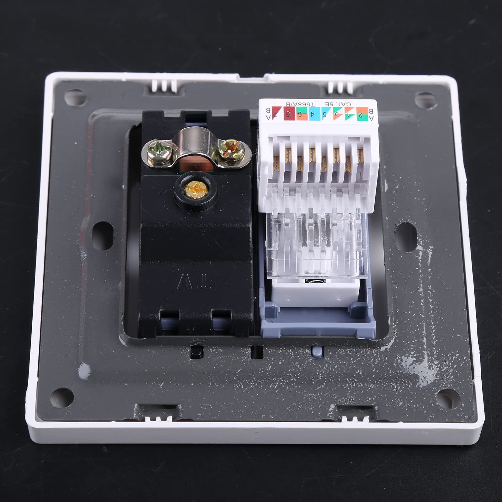 RJ45 Networks Adapter+TV Aerial Coaxial Wall Mount Output Faceplate Panel Socket - Image 3