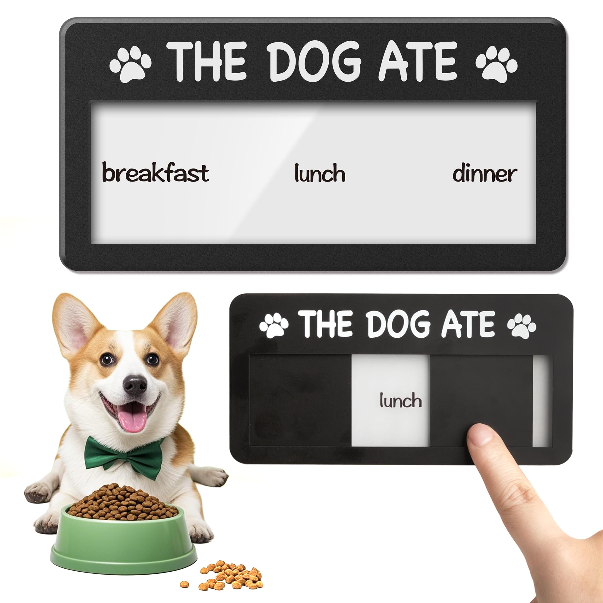 Dog Fed Sign- Dog Feeding Chart 3 Times A Day,Pet Feeding Reminder,Did You Feed The Dog Tracker with Magnets and Double Sided Tape for Fridge, Prevent