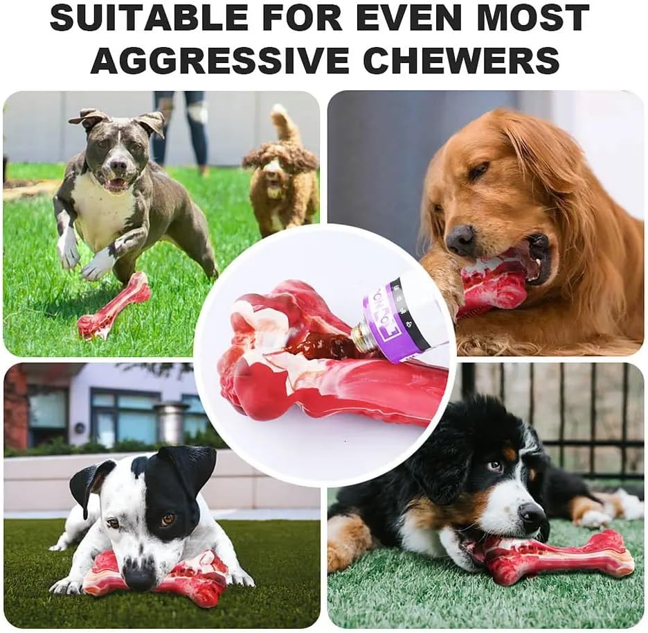 Miniatura 6 de Hueso de perro en forma de hueso real, juguete para perros para masticadores agresivos, hueso de larga duración, juguete para masticar para perros,