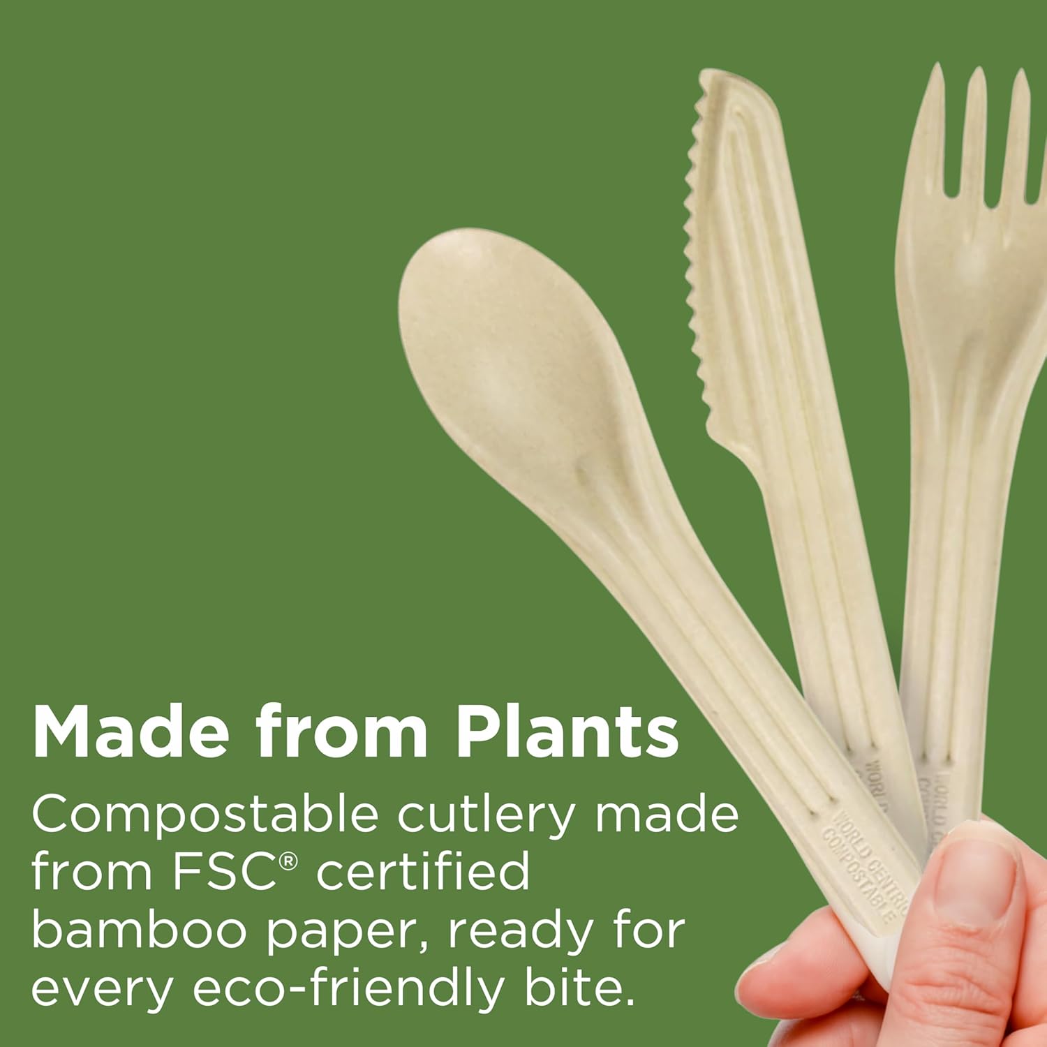 World Centric Compostable NoTree 6" Paper Spork - FSC Certified with a Heat-Tolerant Coating - 1000 Pack
