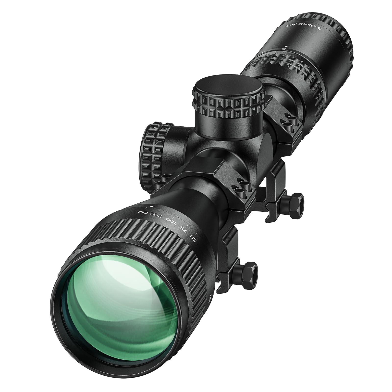 CVLIFE JackalHowl F02 AO Rifle Scope - SFP Hunting Rifle Scope with Parallax Adjustment and 20mm Scope Rings - Second Focal Plane