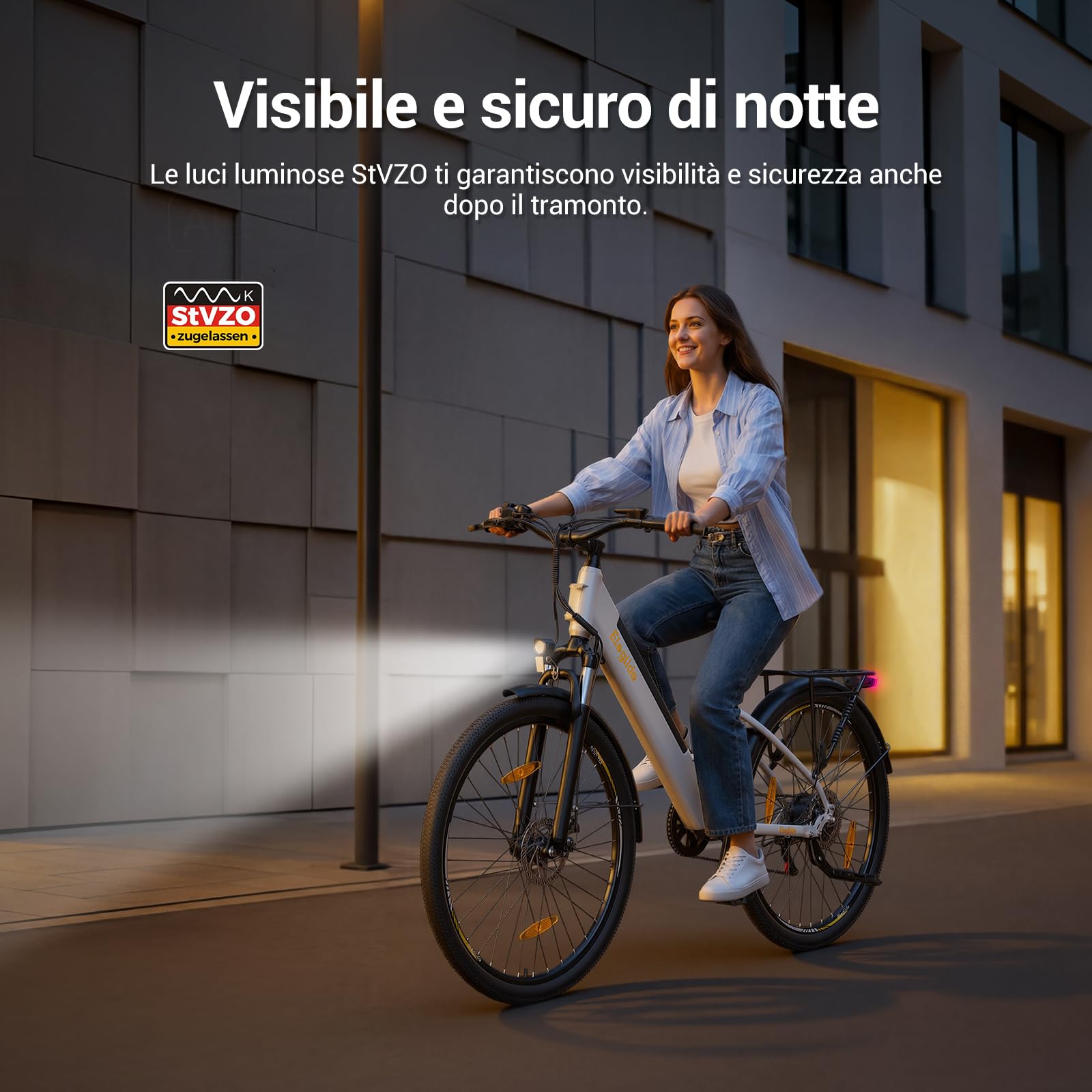 Eleglide Bicicletta elettrica da trekking, bicicletta elettrica T1 Step-Thru, 27,5", bici da trekking, E-Citybike con batteria al litio da 36 V, 13 Ah, fino a 100 KM, motore da 250 W, 7 marce, display
