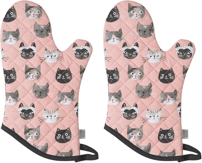 Now Designs, Set of Two, Basic Oven Mitt, Cats Meow, 2