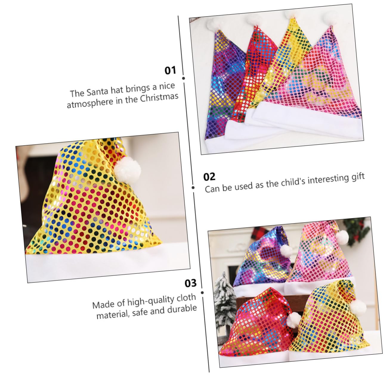 Didiseaon 12pezzi Cappello Di Natale Adulto Con Paillettes Da Pz Elegante e Confortevole Per Feste Natalizie Decorazione Natalizia Per Famiglie e Amici