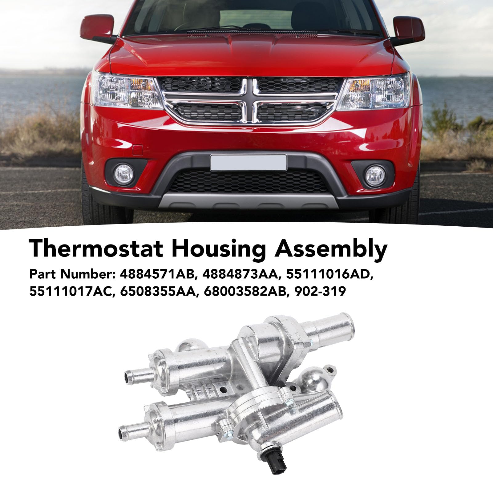 Gruppo alloggiamento termostato 55111016ad Materiale in alluminio Controllo preciso a temperatura Componente ad alte prestazioni per ricambi auto per veicoli calibro 2,4 l