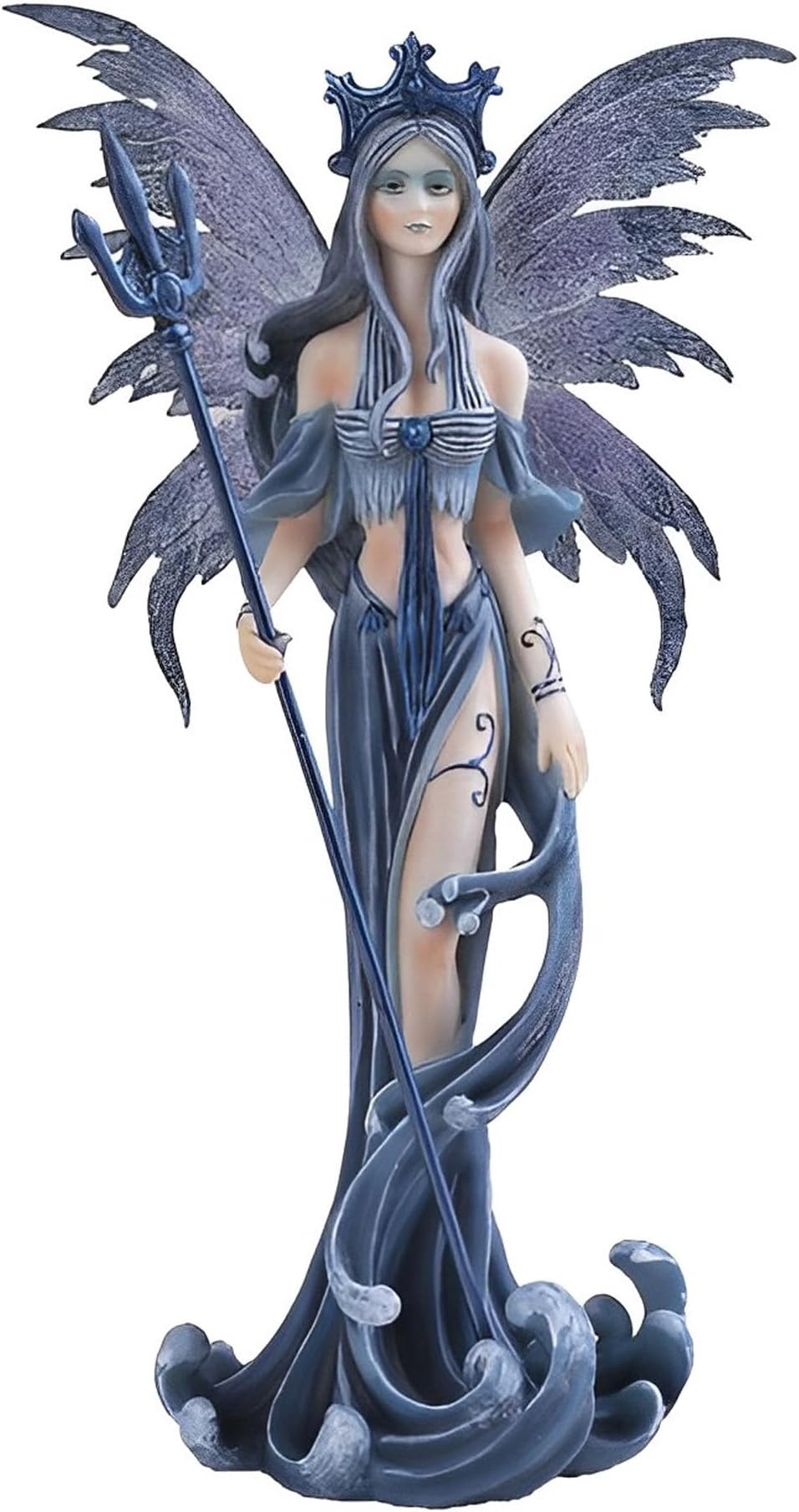 ICE ARMOR 10" H Water Fairy in Blue Figurine Statue Decoration Office Desk/Home/Living Room/Table Decor, Perfect House Warming Gifts for New Home