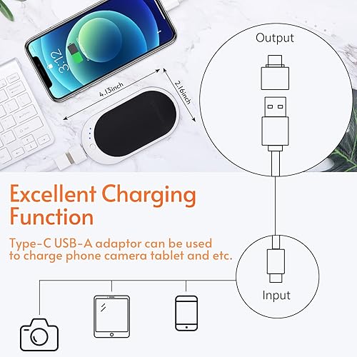 Miniatura 4 de Hand Warmers Rechargeable, 5200 mAh Electric Portable Reusable USB Pocket Power Bank 1 Pack Double-Sided Heaters for Raynauds, Golf, Dysmenorrhea,