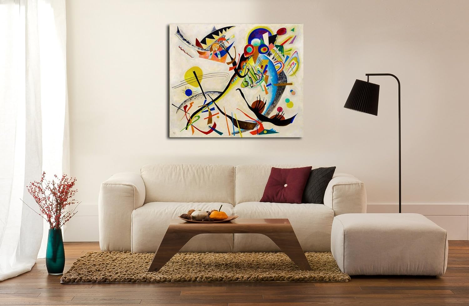 Grafic Quadro Kandinsky L'Uccello - KANDINSKY The Bird Quadro stampa su tela canvas con o senza telaio - scegli la dimensione da - cm 50 a cm 160 di larghezza (CM 110X90, QUADRO CON TELAIO IN LEGNO)