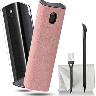 2Pcs Laptop Screen Monitor Cleaner Spray, walrfid Phone Touchscreen and Car Screen Cleaning Kit for Cell Phones, Tablet, PC, Computer, iPhone, iPad, MacBook Pro - Black and Pink