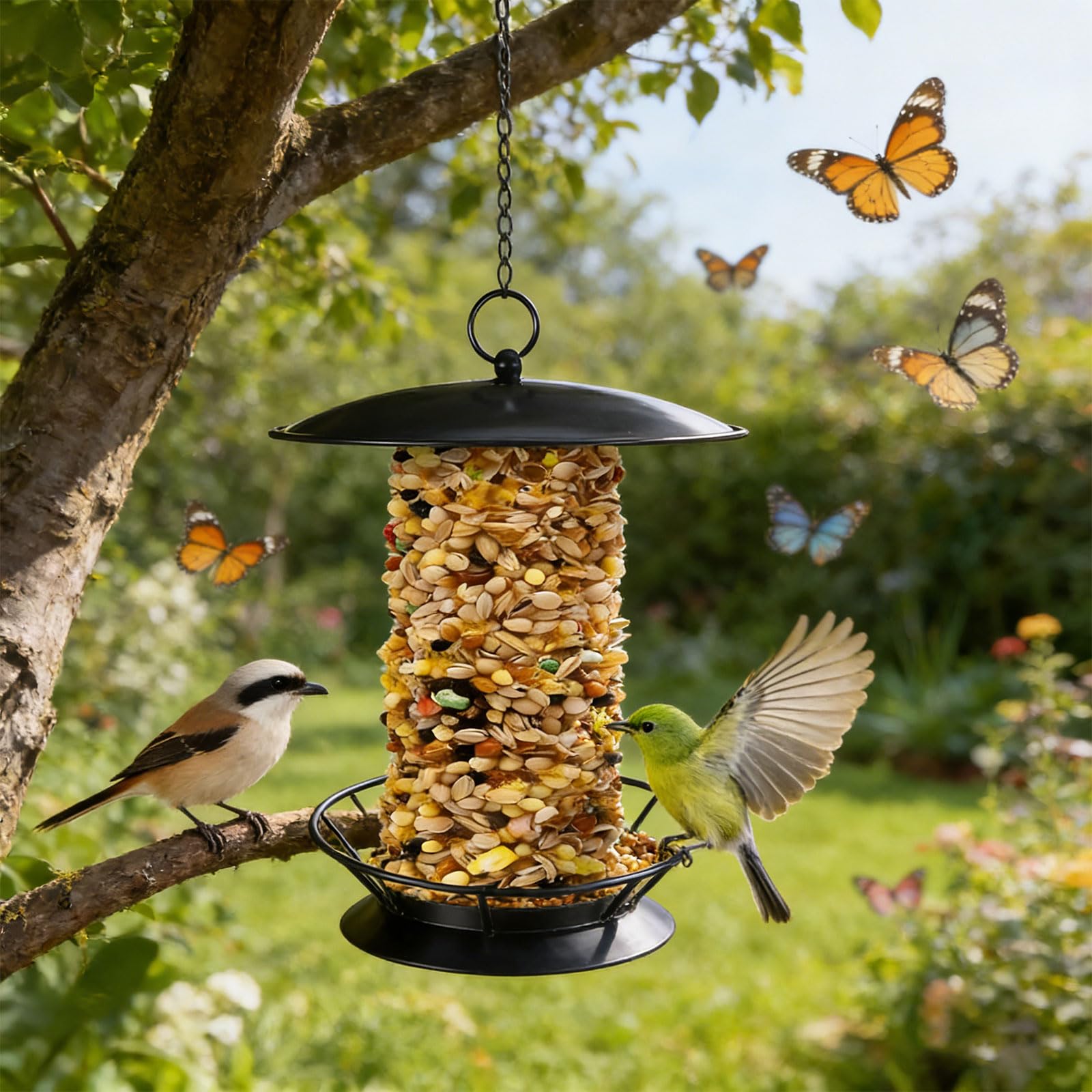 De 2 comederos para pájaros Colgantes de Gran Capacidad, Espacioso alimentador para observación de Aves, para Amantes de Las Aves ocupadas, alimentador de Vida Silvestre