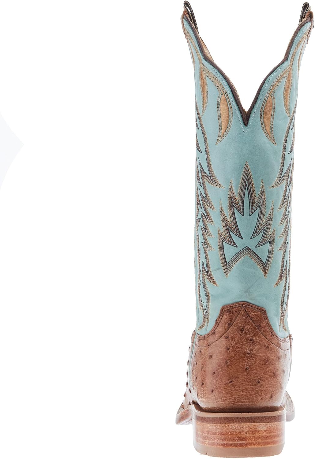 Hyer Womens Harper Brandy FQ Waxy Ostrich 13 In Burnished Cowhide Top Cowgirl Boot