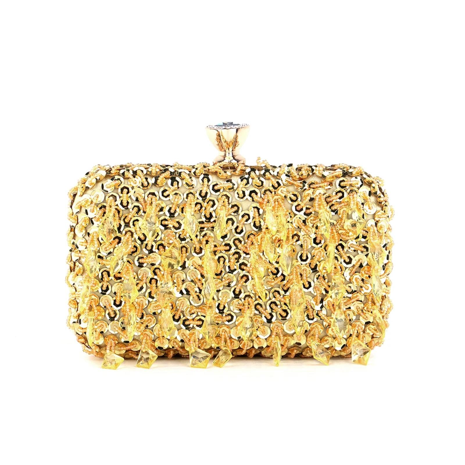 Abendtasche Damen Clutch Glitter Party Abendessen Abend Taschen Lila Farbe Quaste Acryl Clutch Taschen Flap Mode Metall Kette Handtaschen Perlen