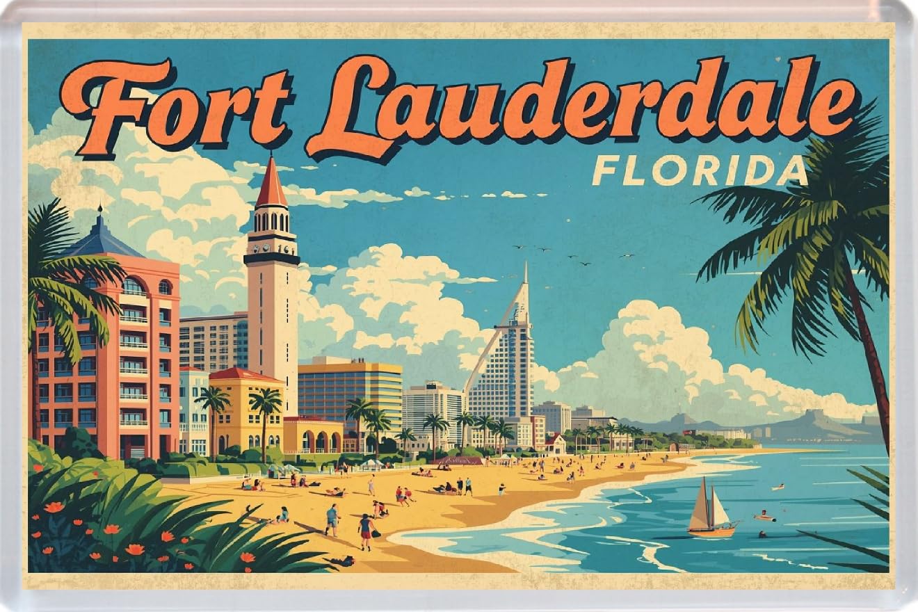 Fort Lauderdale - Florida - Jumbo Artistic Fridge Magnet 96 x 67mm BBSFHM3456
