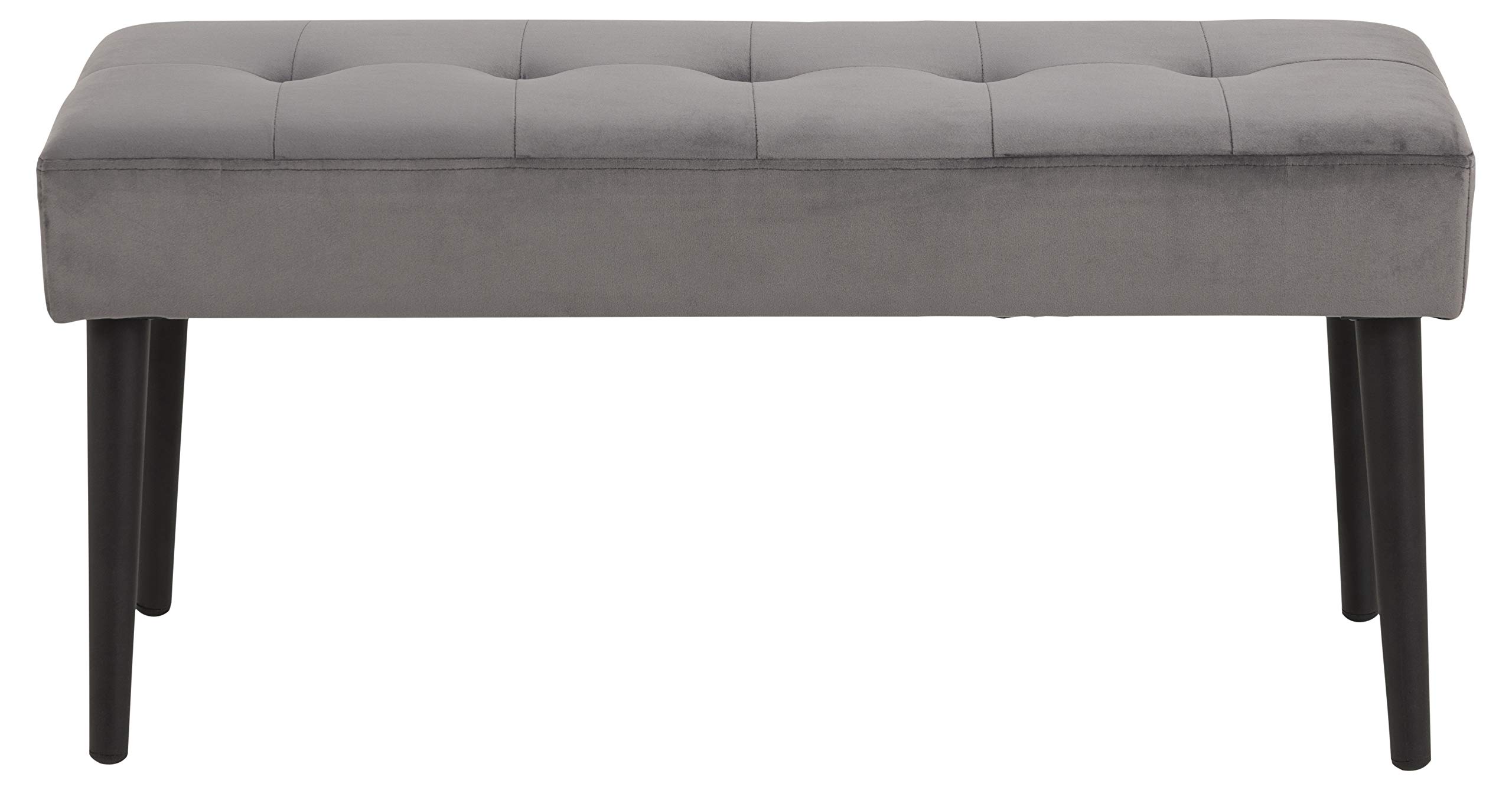 AC Design Furniture Gloria banc, Tissu, gris, L: 38 x W: 95 x H: 45 cm