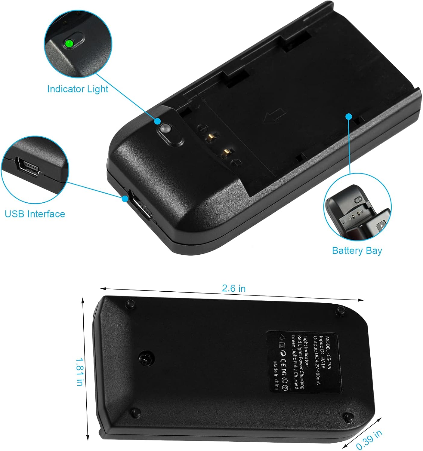 Camcorder Video Digital Camera Travel Charger and 3.7V 2000mAh NP-FV5 Plus Li-ion Rechargeable Battery（NP-FV5 Plus Battery Charger） : Electronics