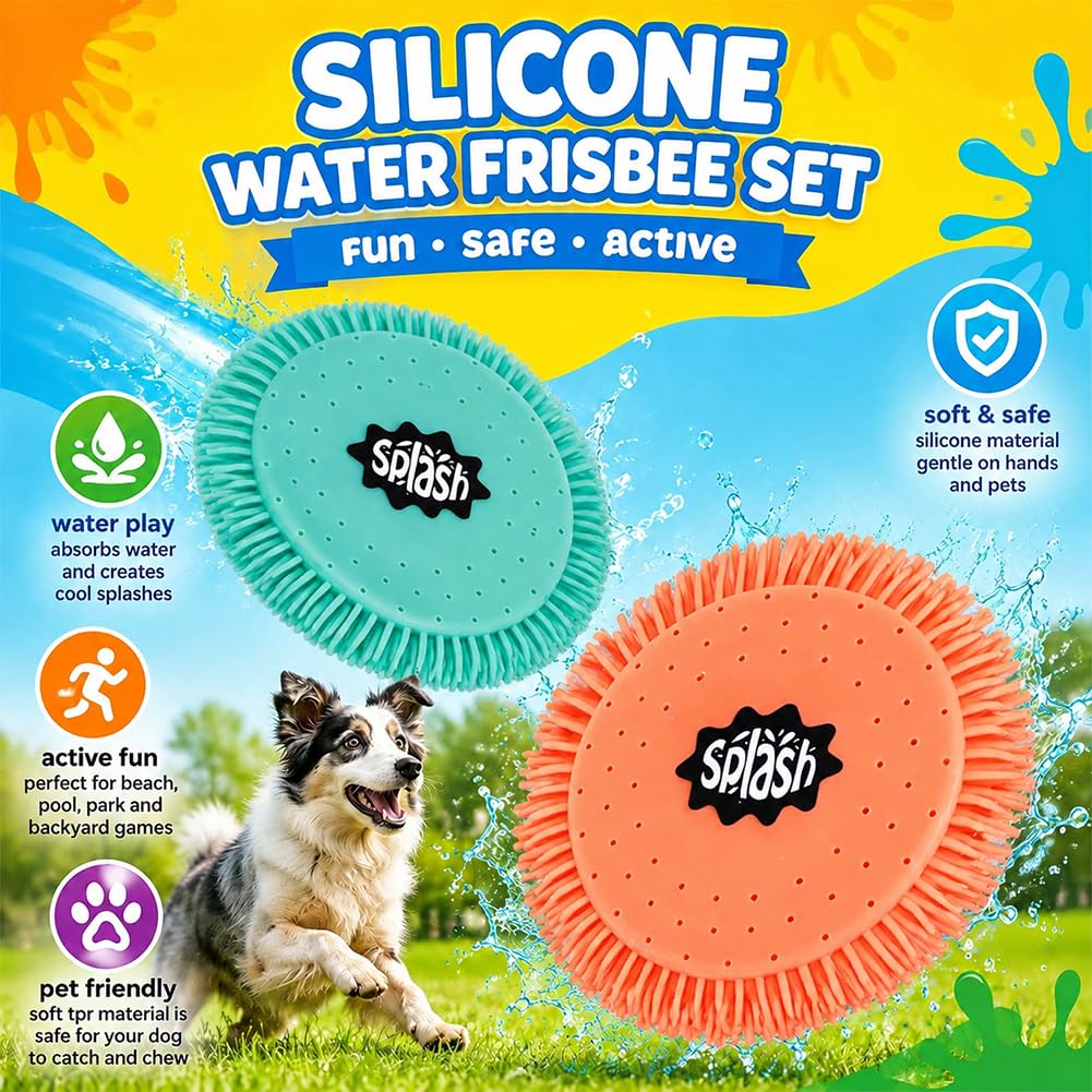 Frisbee ad Acqua Disco da Lancio in Schiuma e Silicone Ø 17 cm Gioco Acquatico Morbido