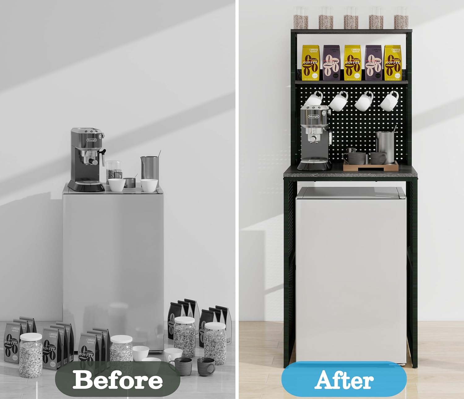 FaitLux キッチンラック スライド式棚板 レンジラック 炊飯器を開け