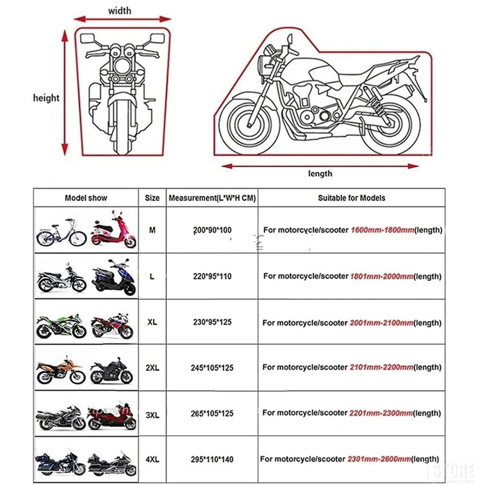 Pokrowiec na motocykl Wodoodporny pokrowiec na mot Pokrowiec na motocykl UV przeciwdeszczowy do skutera plandekowego Ciepły motocykl Wodoodporny zamek Pokrowiec na motocykl motocyklowy(Army,XL)