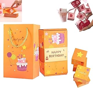 Surprise Box Gift Box—Creating The Most Surprising Gift, Exploding Gift Box Money Pop Up Surprise Birthday Box, Creating The Most Surprising Gift, Creative Pop up Explosion Gift Boxes (A, Yellow)