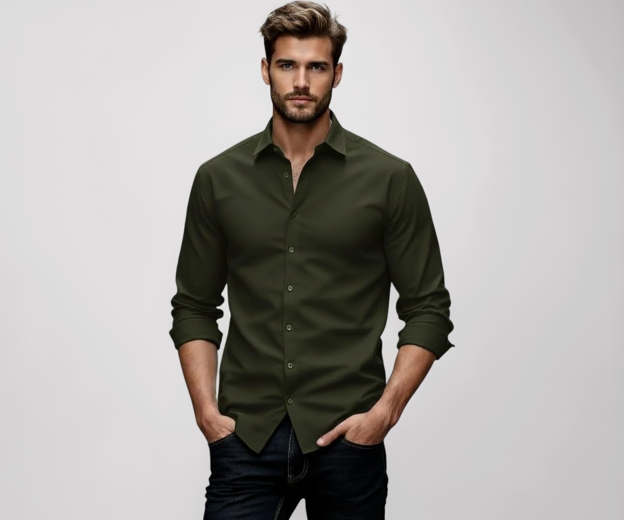 Glowic Men's Cotton Casual Shirt - Image 1