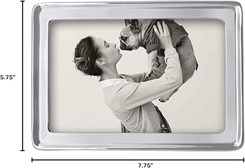 Mariposa Signature 4X6 Frame | Silver | Brillante | Frames | Decorative Photo Frames | Recycled SANDCAST Aluminum | Handmade in Mexico