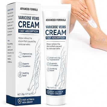 Vigorder Varicose Veins Treatment for Legs, Varicose Veins Cream for Spider Veins, Helps Improve Circulation, Relieves Tired Heavy Feeling, Moisturizing Support for Daily Leg Care