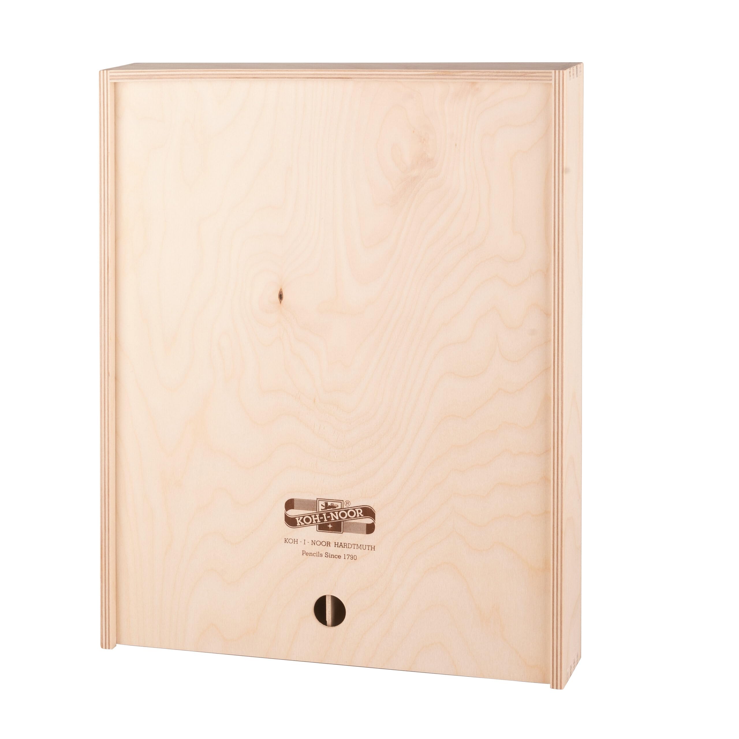 Holzbox Holzschiebebox Gross für Stifte Pinsel Druckbleistifte, etc. KOH-I-Noor Stiftebox Aufbewahrungsbox Pinselbox Stifteköcher