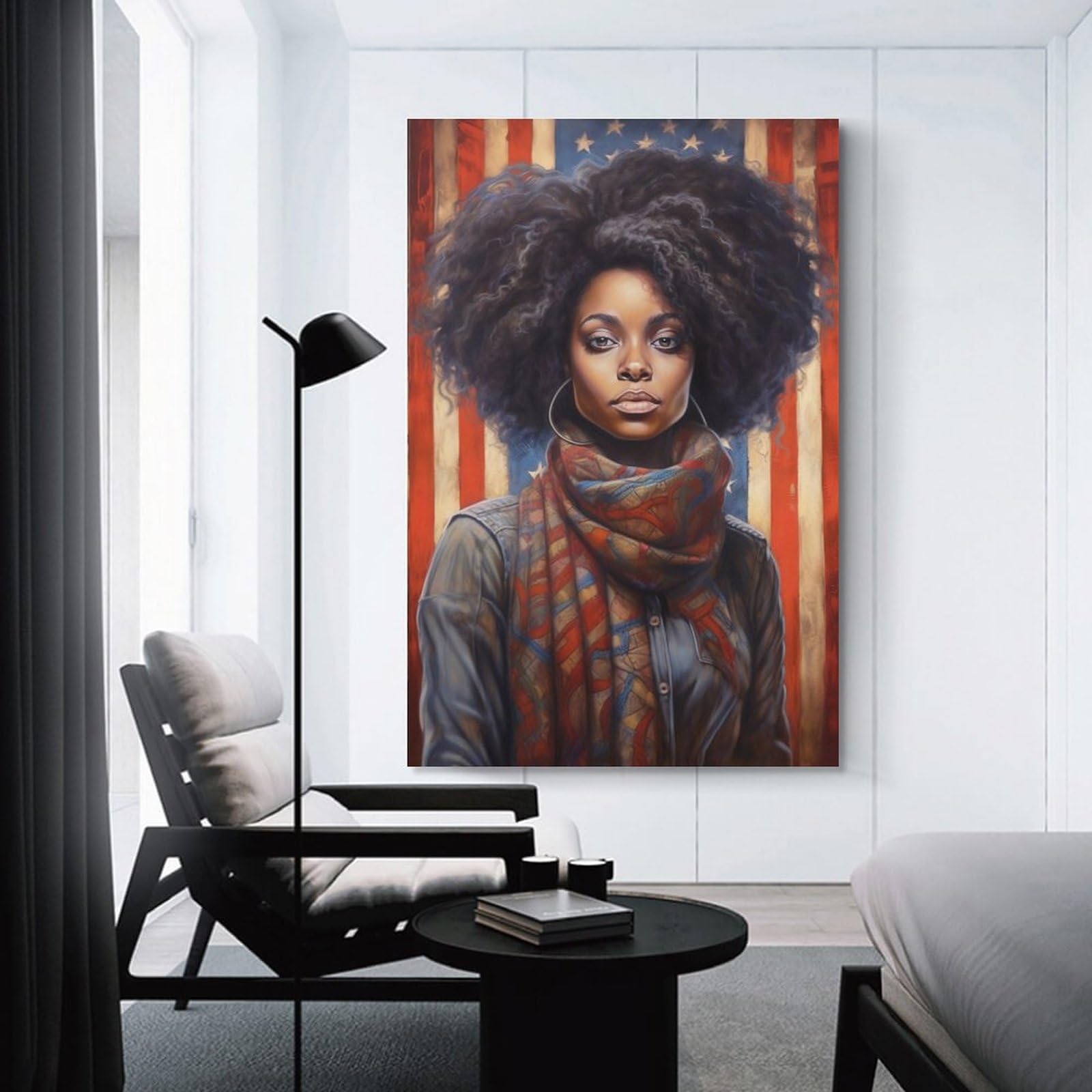 FireDeer Leinwandbild „Afrikanische Frau Mit Lockigem Haar“ – 40,6 X 61 Cm, Ungerahmt, Abstrakte Kunst
