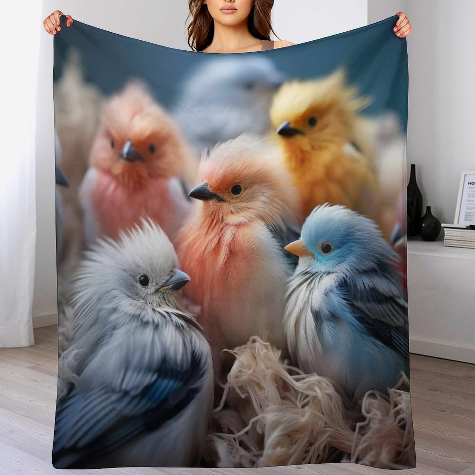 Couverture poulet en flanelle polaire 130x180 cm pour canapé