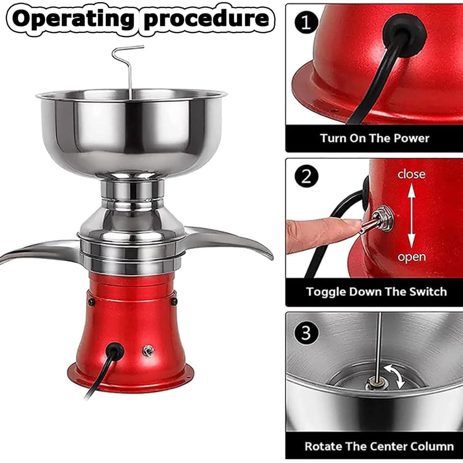 Schiumatore per latte, separatore centrifugo per panna fresca, separatore elettrico per panna in acciaio inossidabile 304, separatore centrifugo per panna e burro da 50 l/h, capre e mucche t