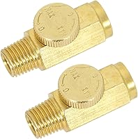 Uffy Brass In-Line Air Flow Regulator 1/4" NPT Valve - Precision Thumbscrew Control for Pneumatic Tools (Pack of 2)