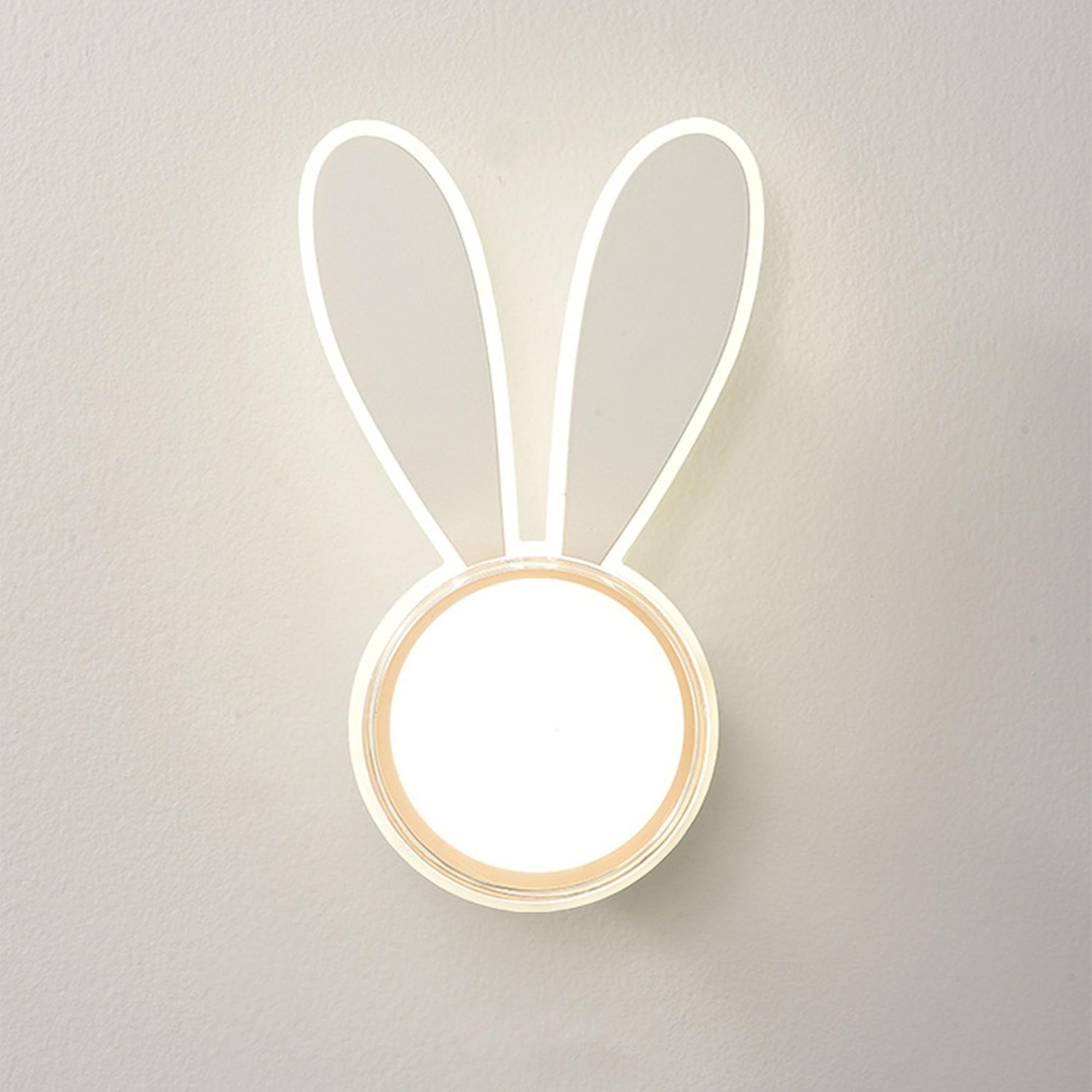 AoLa Dziecięca lampa ścienna LED królik lampa ścienna lampka nocna królik lampka nocna lampka ścienna oświetlenie do pokoju dziecięcego sypialnia, prezent dla dziewczynki chłopca,White