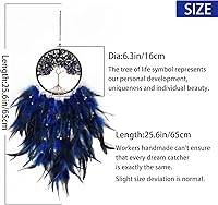 Vista 2 de Pretty Jolly Árbol de la vida azul de hadas para decoración de pared con piedra de cristal curativo hecha a mano, atrapasueños, decoración