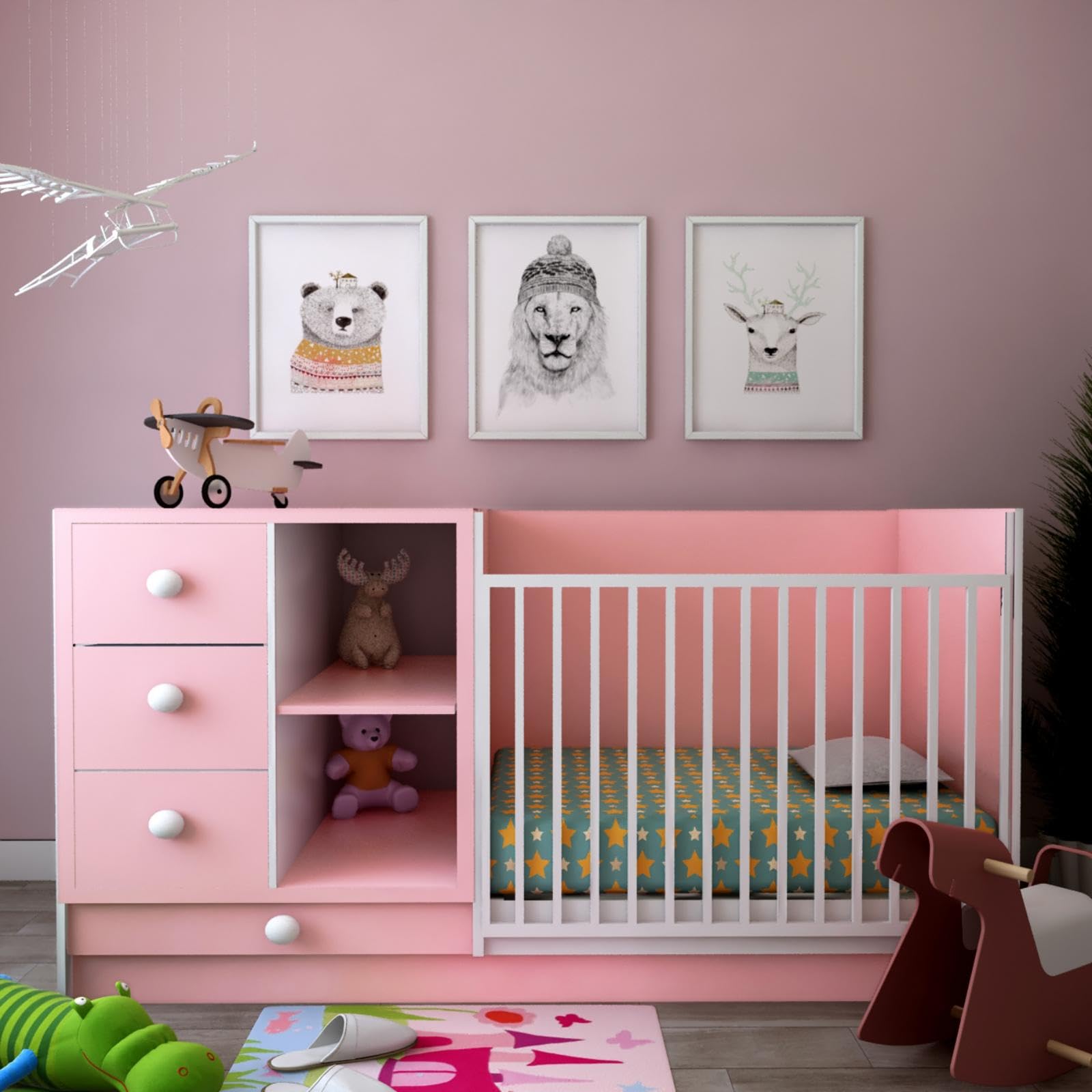 Decotalk Carta Adesiva per Mobili Toletta Rosa 30X300cm Pellicola Adesiva per Mobili Bambini Rosa PVC Plastica Vinile Carta da Parati Ragazze Cameretta Decorativa per Mobili Armadio Impermeabile