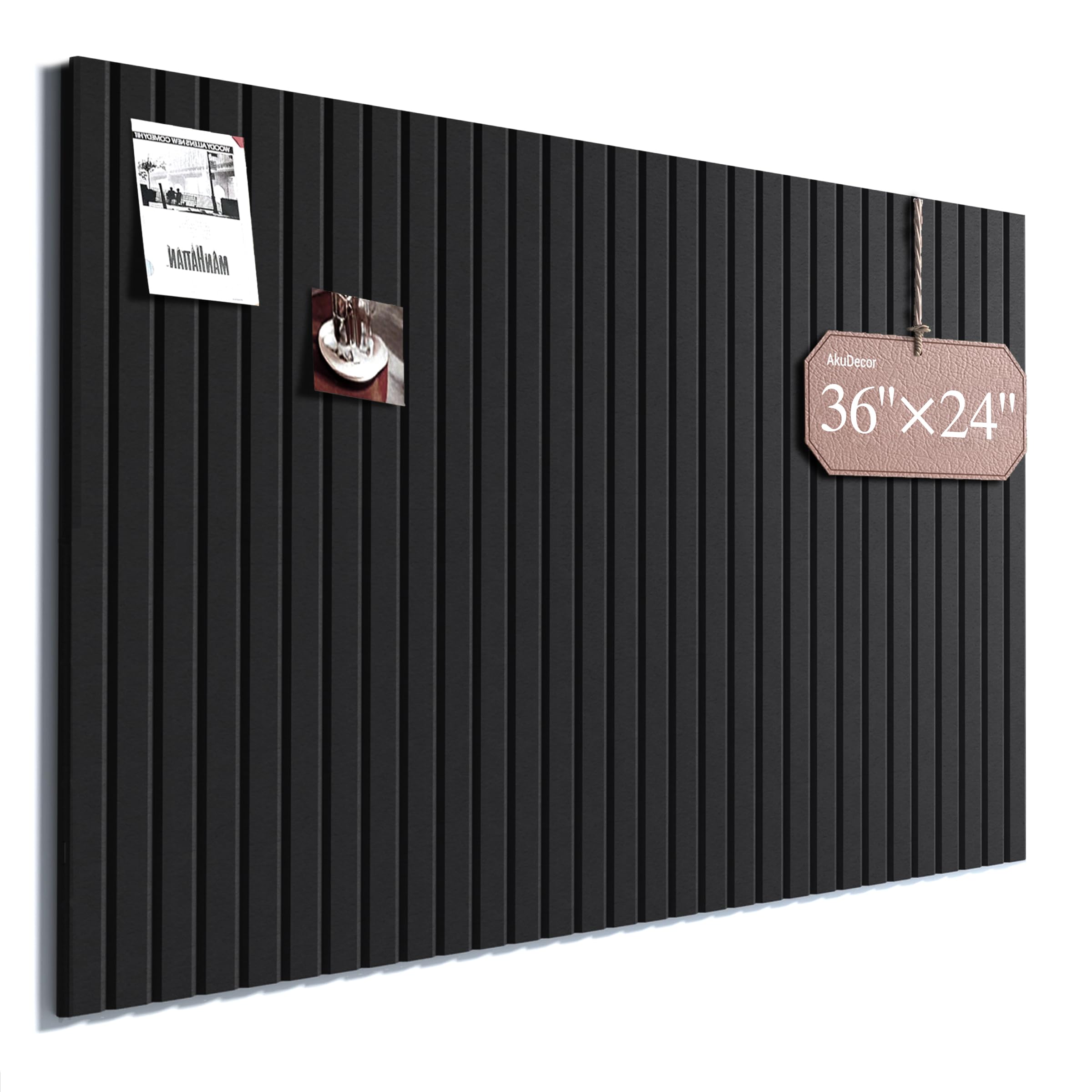AkuDecor Large Cork Board for Walls 90 x 60cm, Black — image 1