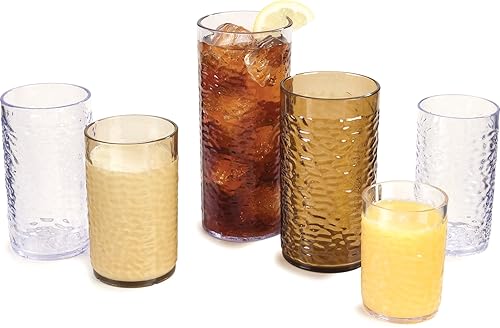 Miniatura 8 de Carlisle FoodService Products Vaso de plástico Pebble Optic Pebble para restaurantes, catering, cocinas, plástico, 10.9 onzas, transparente,