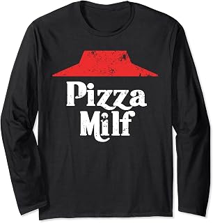 Pizza Hot Mom Hut Funny Carbo Load Deep Dish Long Sleeve T-Shirt