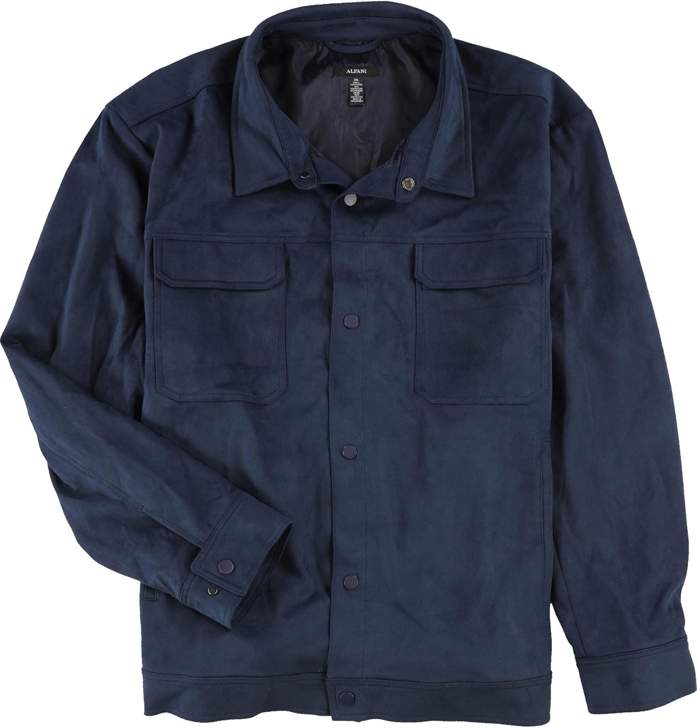 Alfani Mens Faux Suede Chore Field Jacket, Blue, Large