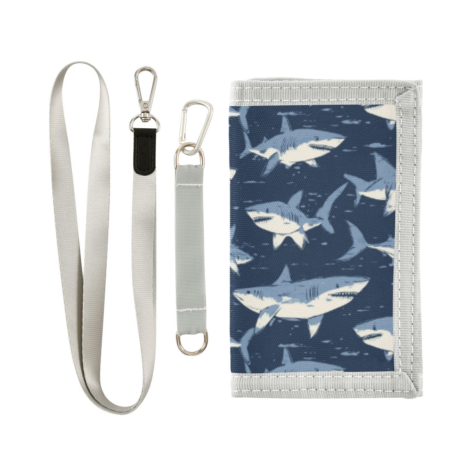 Wusikd Shark Animal Kids Wallet for Boys Girls Sea Funny Toddler Trifold Wallet Novelty Wallet for Teens Women Men