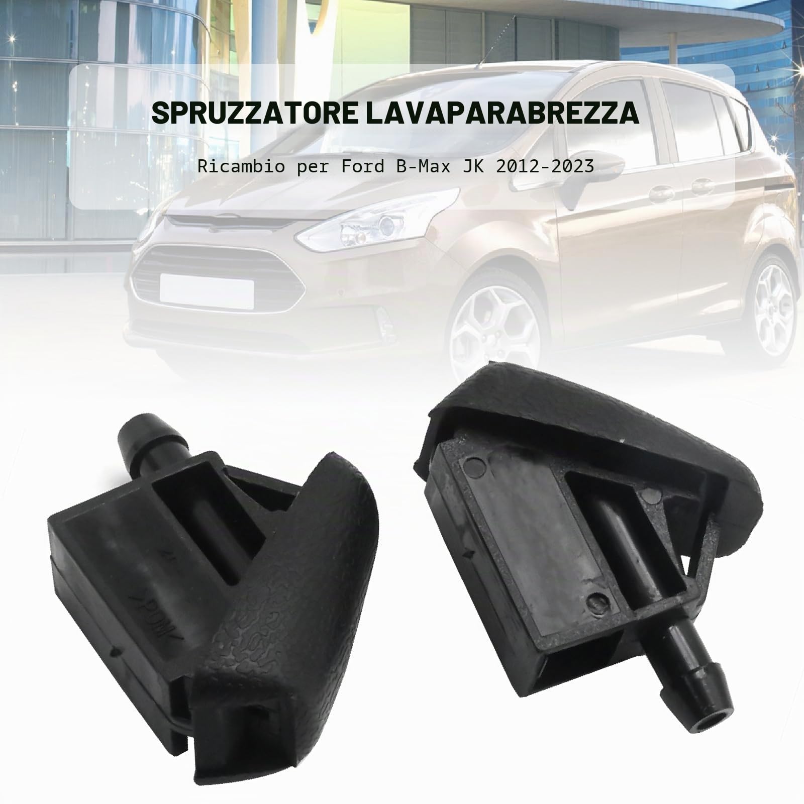 Hoypeyfiy 2 ugelli a getto per lavavetri anteriore, ugello spray di ricambio per Ford B-Max JK 2012-2023 Transit Mk8 V363 2013-2023 sostituire 1772317 AV11-17666-AB
