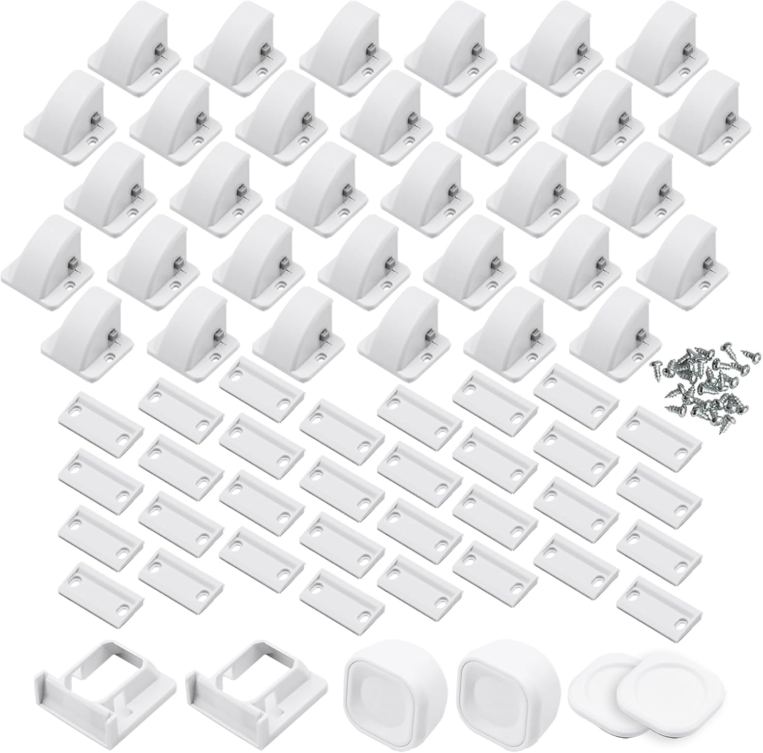 32-Pack Baby Proofing Magnetic Cabinets Locks, Childproof Safety Locks Cupboard Baby Locks Latches to Cabinets & Drawers for Home Kitchen Bathroom - 32 Locks & 2 Keys