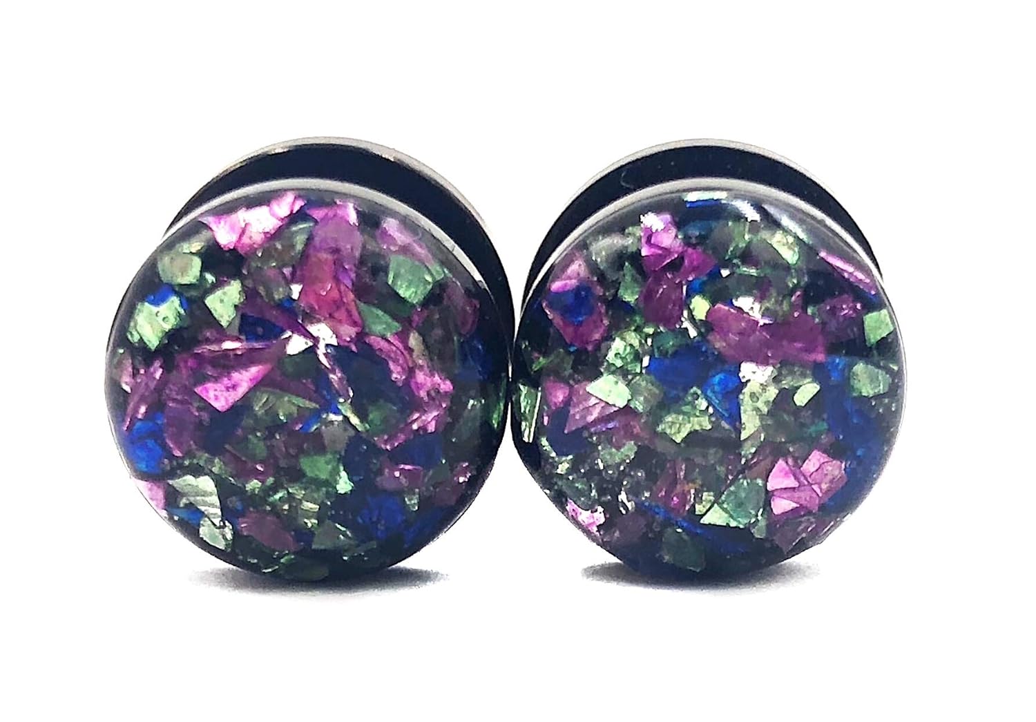 Handmade Crushed Glass Plugs Lilac, Sapphire, Kuwait Ubuy